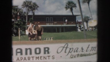 1958: Sunbathers and Kids at a Beach Resort in New Orleans, Louisiana