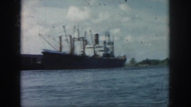 1958: lady sailing boat sea ship coming excited beautiful weather NEW ORLEANS