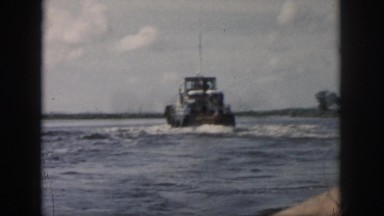 1958: ship dock travel huge water waves observing NEW ORLEANS LOUISIANA
