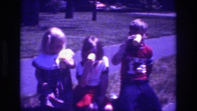 1981: Little Kids Sitting on the Side of the Sidewalk, San Diego