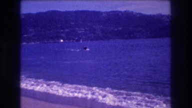 1982: boat approaching high speed water waves ACAPULCO MEXICO