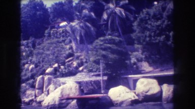 1982: a rocky cliff at the shore of a flowing river ACAPULCO MEXICO