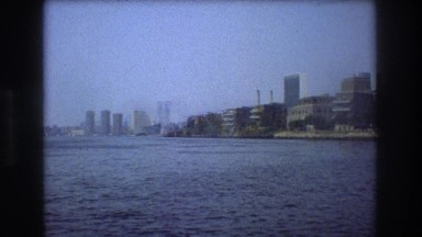 1976: high buildings on coastal area motion fast huge NEW YORK CITY