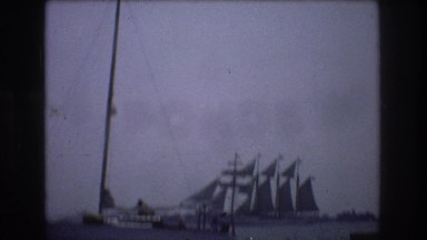 1976: sailing mast sails ocean schooner low wind canoe ships clouds water