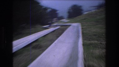 1976: fast riding on outdoor alpine slide concrete fun MT BROMLEY VERMONT