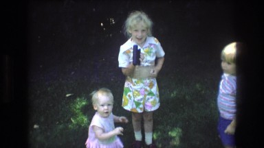 1976: cute children outdoor posing and talking MT BROMLEY VERMONT
