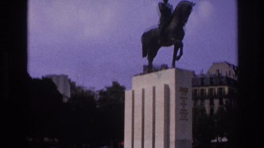 1967: statue man riding horse pillar like PARIS FRANCE