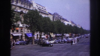 1967: 1960's traffic from the view of a bus PARIS FRANCE