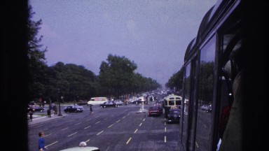1967: busy street people walking along viewing PARIS FRANCE