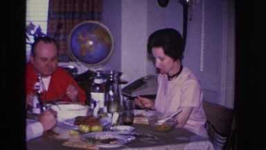 1966: Family Sitting Down to a Nice Dinner in Hoboken, New Jersey