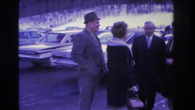 1966: two couples engaging in conversation. HOBOKEN NEW JERSEY