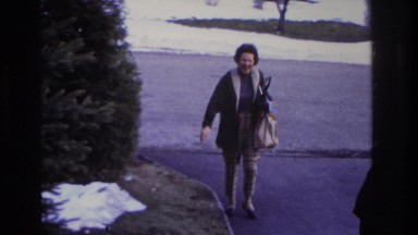1966: getting into the car on the way to visit some friends for the weekend