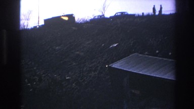 1966: road view from below hilly platform in front HOBOKEN NEW JERSEY