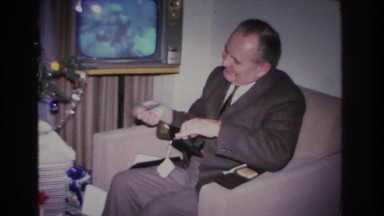 1966: Man Happy to Put Money in New Pocketbook, Hoboken New Jersey