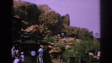 1962: People Gathering in a Mountain Town at Disneyland California