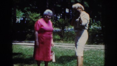 1962: two women are talking in the park RALEIGH NORTH CAROLINA