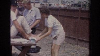 1967: a family enjoying a cookout and ice cream together. OKLAHOMA