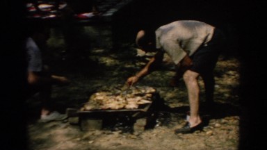 1967: outdoor cooking scene picnic party barbecue in process OKLAHOMA