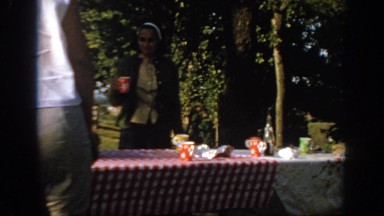 1967: women at picnic table, men entering room for ceremony OKLAHOMA