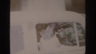 1965: dog smoking a pipe in a moving car SAINT LOUIS MISSOURI