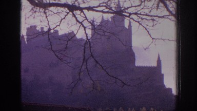 1966: An Old Spooky Castle Like That of Count Dracula on a Mountain Top