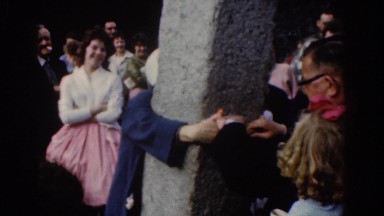 1961: Mourning Relatives Paying Homage at a Gravestone Dublin Ireland