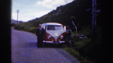 1961: vw bus breakdown by side of road IRELAND