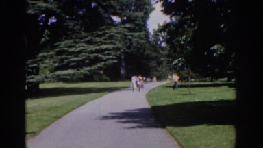 1961: people walking alongside the trail in the park. IRELAND