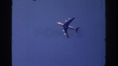 1961: commercial airplane flying off into the clouds. IRELAND