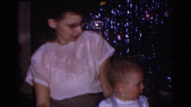 1968: Mother and Child on Christmas Morning in Omaha, Nebraska