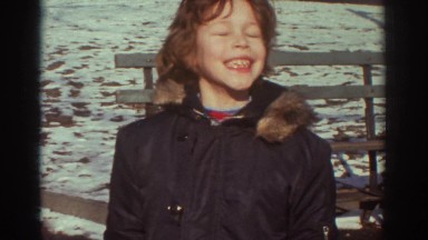 1971: happy child enjoying a winter day BEDFORD VIRGINIA