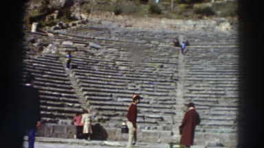 1976: Tourists Exploring Ancient Ruins at Hilltop Greece