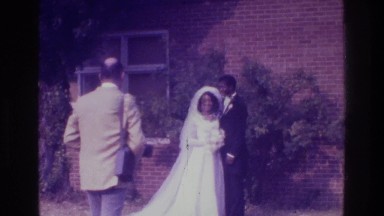 1975: newlyweds on their beautiful wedding day. BRONX NEW YORK