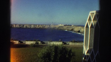 1976: Coastline Panning Shot with Vintage Film Look, Greece