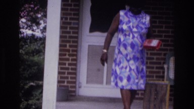 1975: an old lady walking down the front steps at daytime WASHINGTON DC