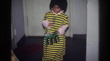 1976: little kid dressed up for halloween. HARLEM NEW YORK