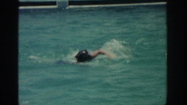 1962: People Having Fun at the Pool on a Hot Summer Day RHODES GREECE