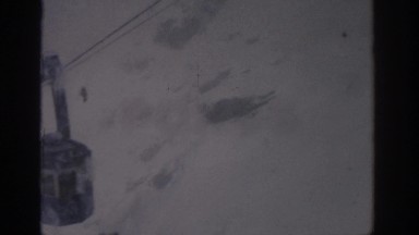 1963: cable car moving in snowy area highe cable MUNICH GERMANY