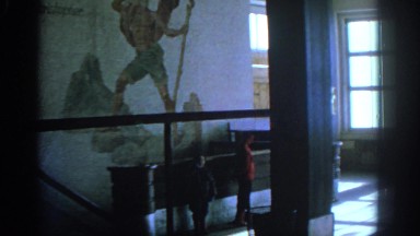 1963: mural dedicated to saint christopher. MUNICH GERMANY