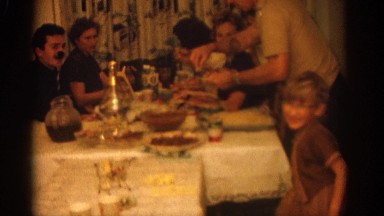 1963: A Family Gathered Around a Well Decorated Table in Zurich, Switzerland