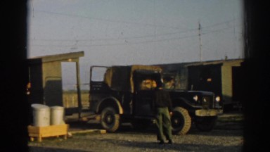1962: Men Attempting to Pull a Small Shed with a Jeep in Ephesus, Turkey