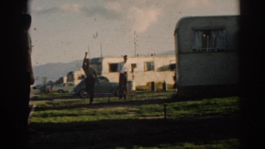 1962: man playing horseshoes. EPHESUS TURKEY