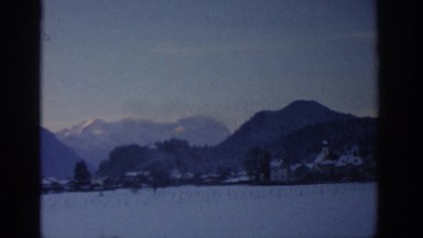 1963: A Beautiful Landscape with River, Mountains, and Greenery in Munich, Germany