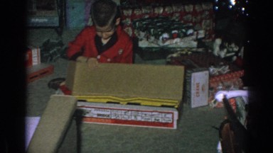 1962: Young Boy Opening Christmas Present Gary Indiana