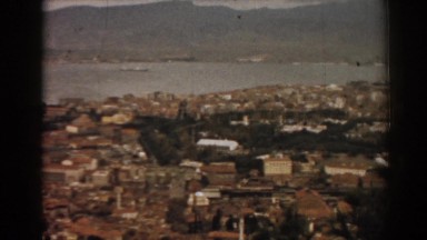 1962: zooming in upon a quiet town by a lake IZMIR TURKEY