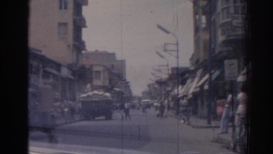 1962: driving downtown between crowded sidewalks IZMIR TURKEY