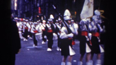1962: important military march down the street. NEW YORK CITY