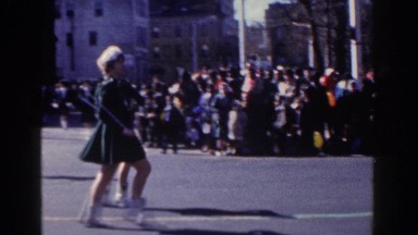1962: women marching in parade. NEW YORK CITY