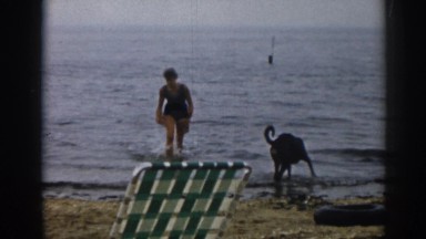 1963: family relaxes by pond NEW JERSEY