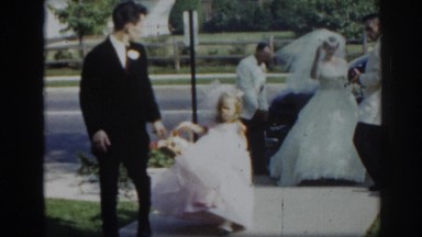 1963: elegant vintage wedding celebration in black and white: fantastic formal